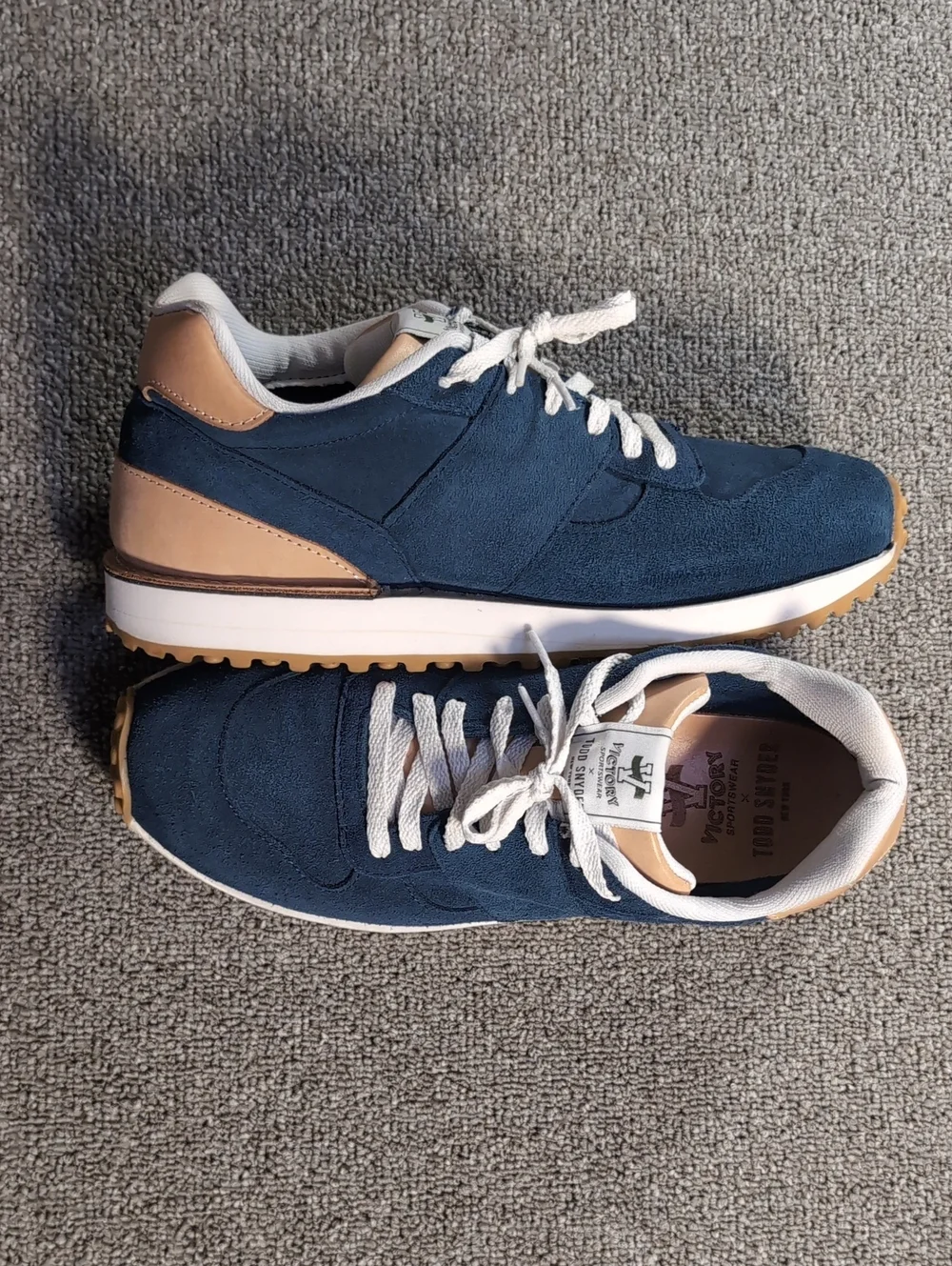 Todd Snyder x Victory Sportswear Speed Runner Sneaker in Blue Suede USA Made 9.0